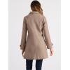 imageAllegra K Womens Winter Outerwear Overcoat Peter Pan Collar Midthigh Aline Single Breasted Pea CoatTaupe Khaki