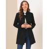imageAllegra K Womens Winter Overcoat MidLong Stand Collar Single Breasted Coat OuterwearBlack