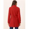 imageAllegra K Womens Winter Overcoat MidLong Stand Collar Single Breasted Coat OuterwearBright Red