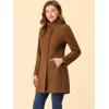 imageAllegra K Womens Winter Overcoat MidLong Stand Collar Single Breasted Coat OuterwearBrown