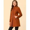 imageAllegra K Womens Winter Overcoat MidLong Stand Collar Single Breasted Coat OuterwearBrown Red
