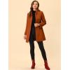 imageAllegra K Womens Winter Overcoat MidLong Stand Collar Single Breasted Coat OuterwearBrown Red