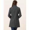 imageAllegra K Womens Winter Overcoat MidLong Stand Collar Single Breasted Coat OuterwearDeep Grey