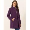 imageAllegra K Womens Winter Overcoat MidLong Stand Collar Single Breasted Coat OuterwearDeep Purple