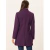 imageAllegra K Womens Winter Overcoat MidLong Stand Collar Single Breasted Coat OuterwearDeep Purple