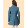 imageAllegra K Womens Winter Overcoat MidLong Stand Collar Single Breasted Coat OuterwearGrey Blue