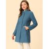 imageAllegra K Womens Winter Overcoat MidLong Stand Collar Single Breasted Coat OuterwearGrey Blue