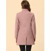 imageAllegra K Womens Winter Overcoat MidLong Stand Collar Single Breasted Coat OuterwearGrey Pink