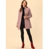 imageAllegra K Womens Winter Overcoat MidLong Stand Collar Single Breasted Coat OuterwearGrey Pink