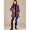 imageAllegra K Womens Winter Overcoat MidLong Stand Collar Single Breasted Coat OuterwearGrey Purple