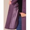 imageAllegra K Womens Winter Overcoat MidLong Stand Collar Single Breasted Coat OuterwearGrey Purple