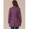 imageAllegra K Womens Winter Overcoat MidLong Stand Collar Single Breasted Coat OuterwearGrey Purple