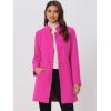 imageAllegra K Womens Winter Overcoat MidLong Stand Collar Single Breasted Coat OuterwearHot Pink