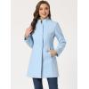 imageAllegra K Womens Winter Overcoat MidLong Stand Collar Single Breasted Coat OuterwearLight Blue