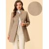 imageAllegra K Womens Winter Overcoat MidLong Stand Collar Single Breasted Coat OuterwearLight Brown