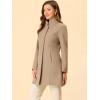 imageAllegra K Womens Winter Overcoat MidLong Stand Collar Single Breasted Coat OuterwearLight Brown