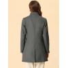 imageAllegra K Womens Winter Overcoat MidLong Stand Collar Single Breasted Coat OuterwearLight Grey
