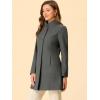 imageAllegra K Womens Winter Overcoat MidLong Stand Collar Single Breasted Coat OuterwearLight Grey