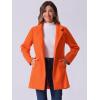 imageAllegra K Womens Winter Overcoat MidLong Stand Collar Single Breasted Coat OuterwearLight Orange