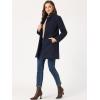 imageAllegra K Womens Winter Overcoat MidLong Stand Collar Single Breasted Coat OuterwearNavy Blue