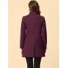imageAllegra K Womens Winter Overcoat MidLong Stand Collar Single Breasted Coat OuterwearPurplish Red