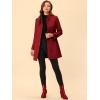 imageAllegra K Womens Winter Overcoat MidLong Stand Collar Single Breasted Coat OuterwearRed