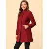 imageAllegra K Womens Winter Overcoat MidLong Stand Collar Single Breasted Coat OuterwearRed