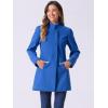 imageAllegra K Womens Winter Overcoat MidLong Stand Collar Single Breasted Coat OuterwearSea Blue