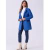 imageAllegra K Womens Winter Overcoat MidLong Stand Collar Single Breasted Coat OuterwearSea Blue