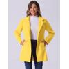 imageAllegra K Womens Winter Overcoat MidLong Stand Collar Single Breasted Coat OuterwearYellow