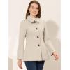 imageAllegra K Womens Work Office Winter Overcoat Single Breasted Point Collar Pea CoatBeige