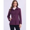 imageAllegra K Womens Work Office Winter Overcoat Single Breasted Point Collar Pea CoatDark Purple