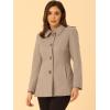 imageAllegra K Womens Work Office Winter Overcoat Single Breasted Point Collar Pea CoatLight Brown