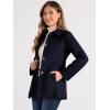 imageAllegra K Womens Work Office Winter Overcoat Single Breasted Point Collar Pea CoatNavy Blue