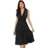 imageAllegra K Boho Sleeveless Dress for Womens Lace Trim Beach Tiered V Neck Midi SundressBlack