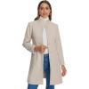 imageAllegra K Stand Collar Coats for Womens Elegant Slim Fit Hidden Placket Casual OvercoatCream White