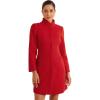 imageAllegra K Stand Collar Coats for Womens Elegant Slim Fit Hidden Placket Casual OvercoatRed