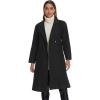 imageAllegra K Winter Overcoat for Womens Notch Lapel DoubleBreasted MidLength Long CoatBlack