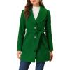 imageAllegra K Womens 2024 Winter Coat Shawl Collar Belted Single Breasted OvercoatsPea Green