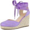 imageAllegra K Womens Closed Toe Espadrilles Wedges Tie Up Wedge SandalsPurple
