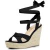 imageAllegra K Womens Espadrille Platform Lace Up Wedges SandalsBlack