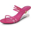 imageAllegra K Womens Low Wedges Clear Heel SandalsHot Pink