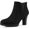 imageAllegra K Womens Pointed Toe Block Heel Ankle Chelsea BootsBlack
