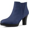 imageAllegra K Womens Pointed Toe Block Heel Ankle Chelsea BootsDark Blue