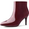imageAllegra K Womens Pointed Toe Stiletto Heel Ankle Heeled BootsBurgundy