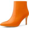 imageAllegra K Womens Pointed Toe Stiletto Heel Ankle Heeled BootsOrange