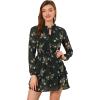 imageAllegra K Womens Ruffled Floral Smocked Waist Layered Tiered Chiffon DressBlack Brown