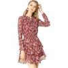 imageAllegra K Womens Ruffled Floral Smocked Waist Layered Tiered Chiffon DressWine Red