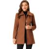 imageAllegra K Womens Single Breasted Turndown Collar Overcoat Vintage Winter Dress Coat with PocketsBrown