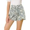 imageAllegra K Womens Summer Beach Shorts Casual Elastic Waist Floral ShortsBlue